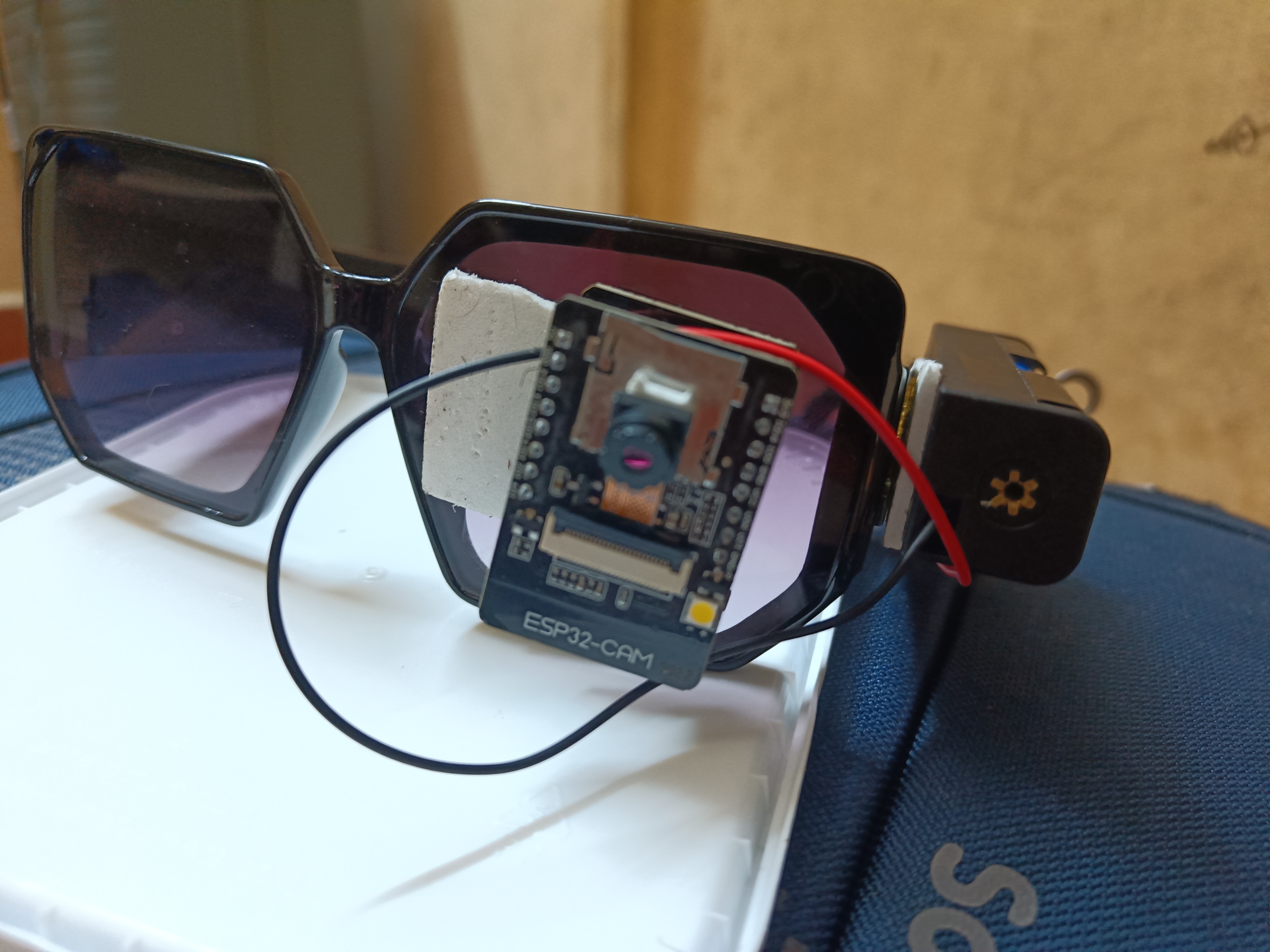 ESP32-CAM smart glass prototype